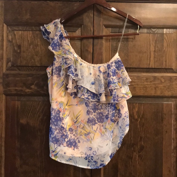Leith Nordstrom floral one shoulder top size M - Picture 3 of 6